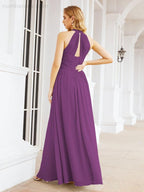 Numbersea Halter Sleeveless Bridesmaid Dresses Long for Party Wedding Evening 28054