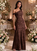 Floral Prom Dresses Mermaid One Shoulder Bridesmaid Dress