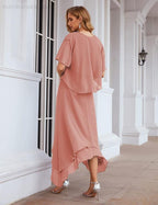 Numbersea Chiffon Plus Size Mother of Bride Dresses with Jacket Formal Dresses for Wedding SEA28073
