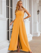 Numbersea One Shoulder Chiffon Bridesmaid Dresses Long Formal Homecoming Prom Gowns for Women Party Wedding Evening SEA28052