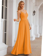 Numbersea Spaghetti Strap Bridesmaid Dresses Long Formal Party Prom Gowns 28060