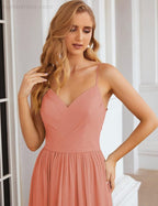 Numbersea Spaghetti Strap Bridesmaid Dresses Long Formal Party Prom Gowns 28060