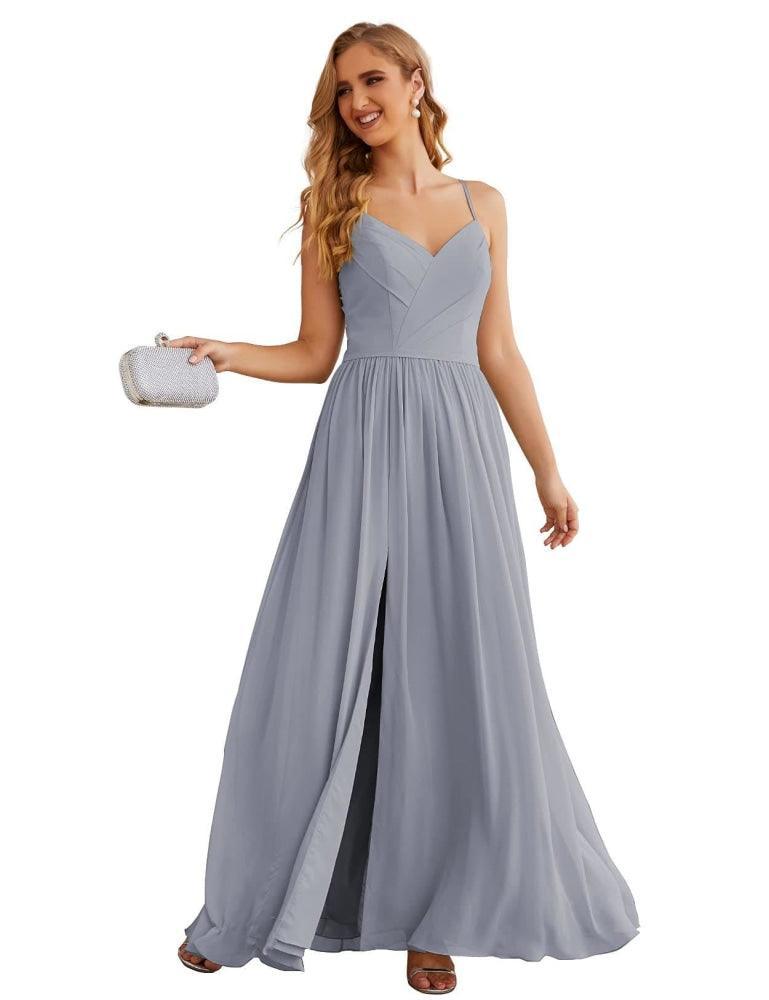 Numbersea Spaghetti Strap Bridesmaid Dresses Long Formal Party Prom Gowns 28060