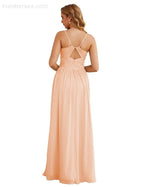 Numbersea Spaghetti Strap Bridesmaid Dresses Long Formal Party Prom Gowns 28060