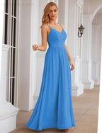 Numbersea Spaghetti Strap Bridesmaid Dresses Long Formal Party Prom Gowns 28060