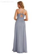 Numbersea Spaghetti Strap Bridesmaid Dresses Long Formal Party Prom Gowns 28060