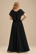 Rutipo Black Sheath/Column High Neck Long Sleeves Lace Sweep Train Wedding Dresses With Split Front Lace