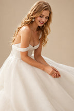 Rutipo Ivory Sweet&Flow A-Line Sweetheart Tulle Wedding Dress With Beading
