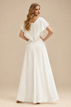 Rutipo Ivory Trumpet/Mermaid Sweetheart Sleeveless Stretch Crepe Court Train Wedding Dress