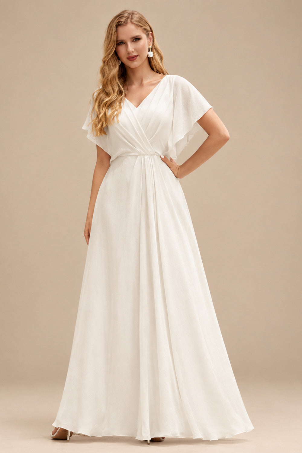 Rutipo Ivory Peal Beach Sex Wedding Dresses With Tulle Sweep Train