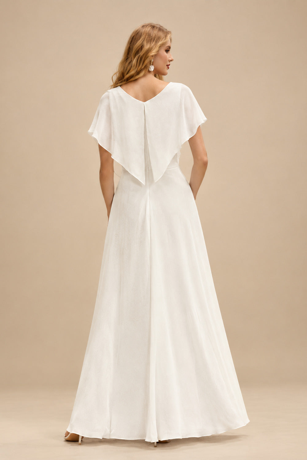 Rutipo Ivory Long Sleeve Weeding Dress With Sweetheart Neckline