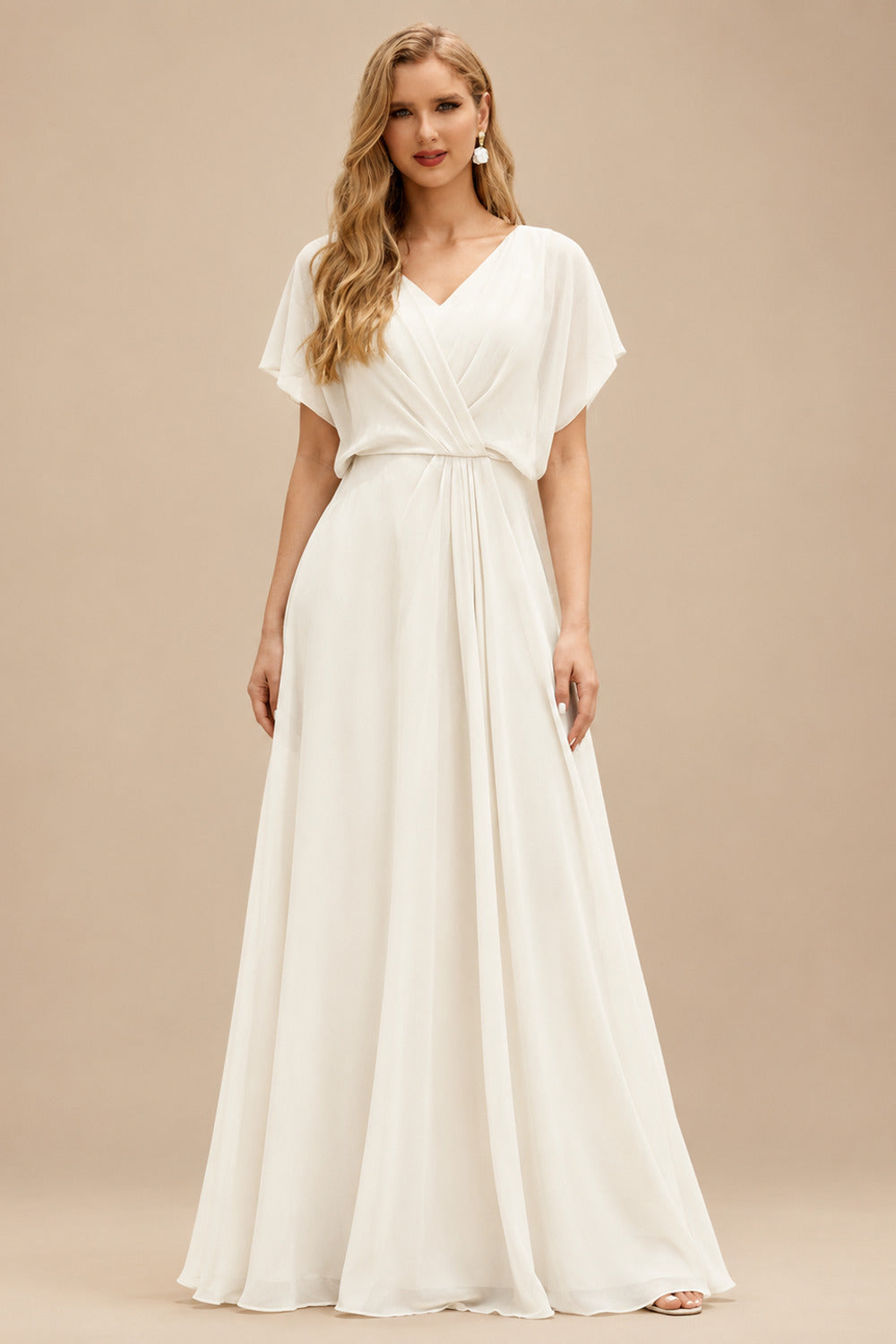 Rutipo Ivory Long Sleeve Weeding Dress With Sweetheart Neckline