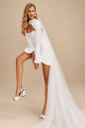 Rutipo Ivory Fashion Little White Long Sleeves Wedding Dress