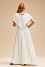 Rutipo Ivory Open Back Mermaid Wedding Dresses With Sweep Train