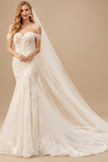 Rutipo As Picture Mermaid Off The Shoulder Lace Wedding Dress