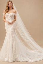 Rutipo As Picture Mermaid Off The Shoulder Lace Wedding Dress