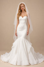 Rutipo Ivory Trumpet/Mermaid Vintage Sweetheart Wedding Dresses With Organza