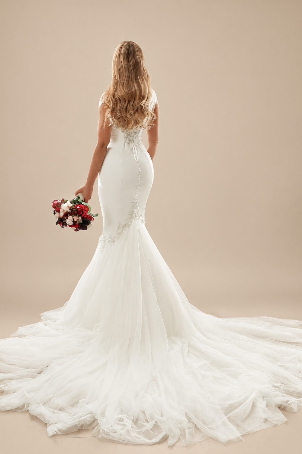 Rutipo Ivory Classic Mermaid Sweetheart Wedding Dresses With Beading