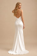 Rutipo Ivory Modern Open Back Mermaid Wedding Dresses