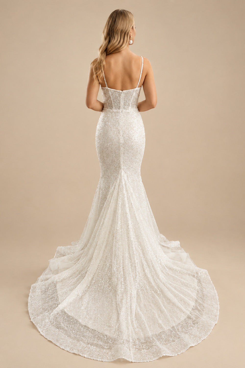 Rutipo Ivory Sparkly Corset Mermaid Sex Wedding Dresses