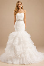 Rutipo Ivory Classic Luxury Mermaid Strapless Wedding Dresses