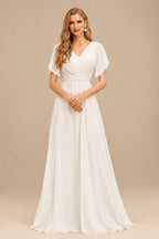 Rutipo Ivory Trumpet/Mermaid High Neck Long Sleeves Lace/Satin Wedding Dresses