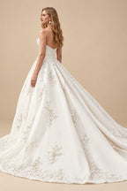 Rutipo Ivory Luxury Ball-Gown Strapless Lace/Tulle Black Wedding Dresses With Appliques Lace