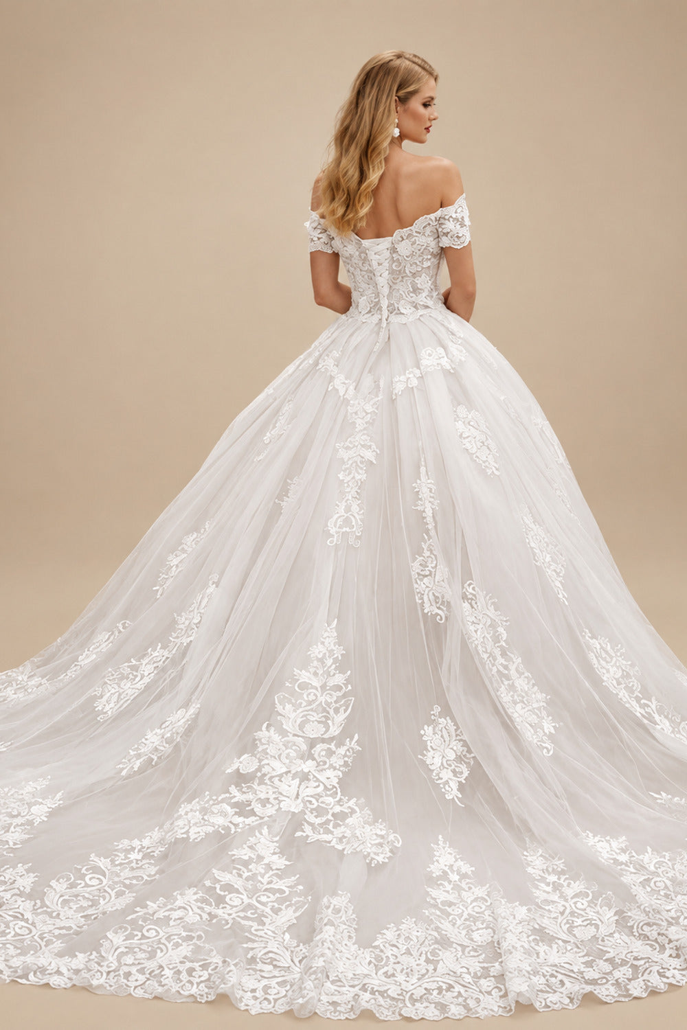 Rutipo As Picture Classic Off-The-Shoulder Ball-Gown Lace Wedding Dresses