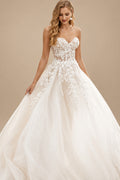 Rutipo Ivory A-Line Boho Sweetheart Vintage Tulle Wedding Dresses With Appliques Lace