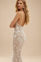 Rutipo As Picture Trumpet/Mermaid Illusion Neck Tulle Wedding Dresses With Appliques Lace