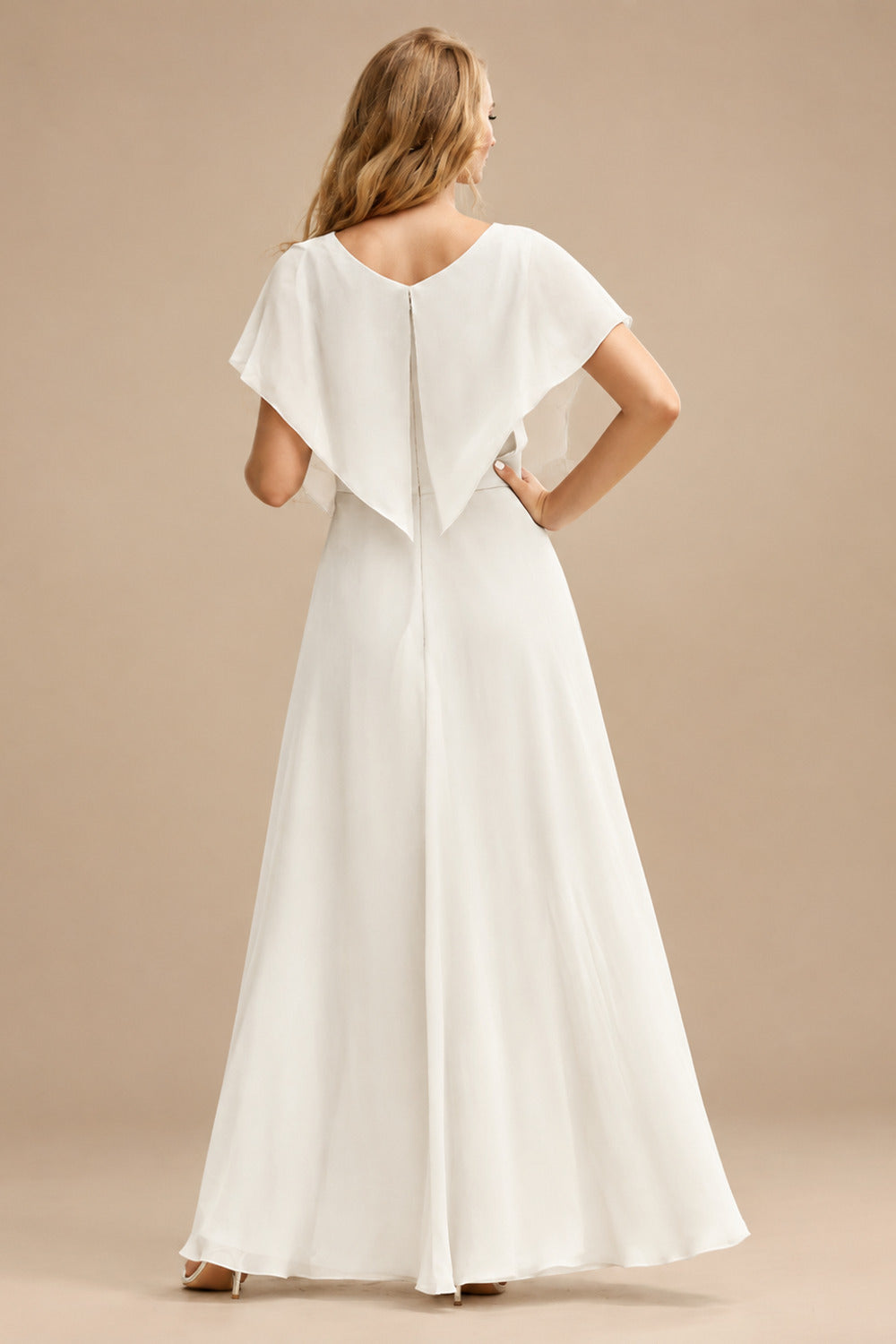 Rutipo Ivory A-Line Halter Sleeveless Sweep Train Silk Like Satin Wedding Dresses