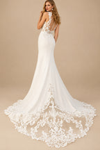 Rutipo Ivory Trumpet/Mermaid Sweetheart Elegant Lace/Elastic Satin Wedding Dresses