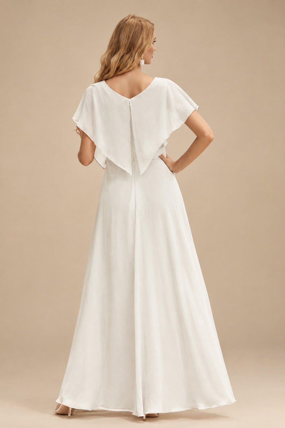 Rutipo Ivory Boho Lace Long Sleeves Princess Wedding Dresses