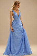 Rutipo As Picture Sparkly Sequined V-Neck Princess Wedding Dresses