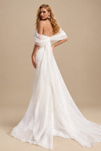 Rutipo Ivory Modern Off-The-Shoulder Trumpet/Mermaid Wedding Dresses