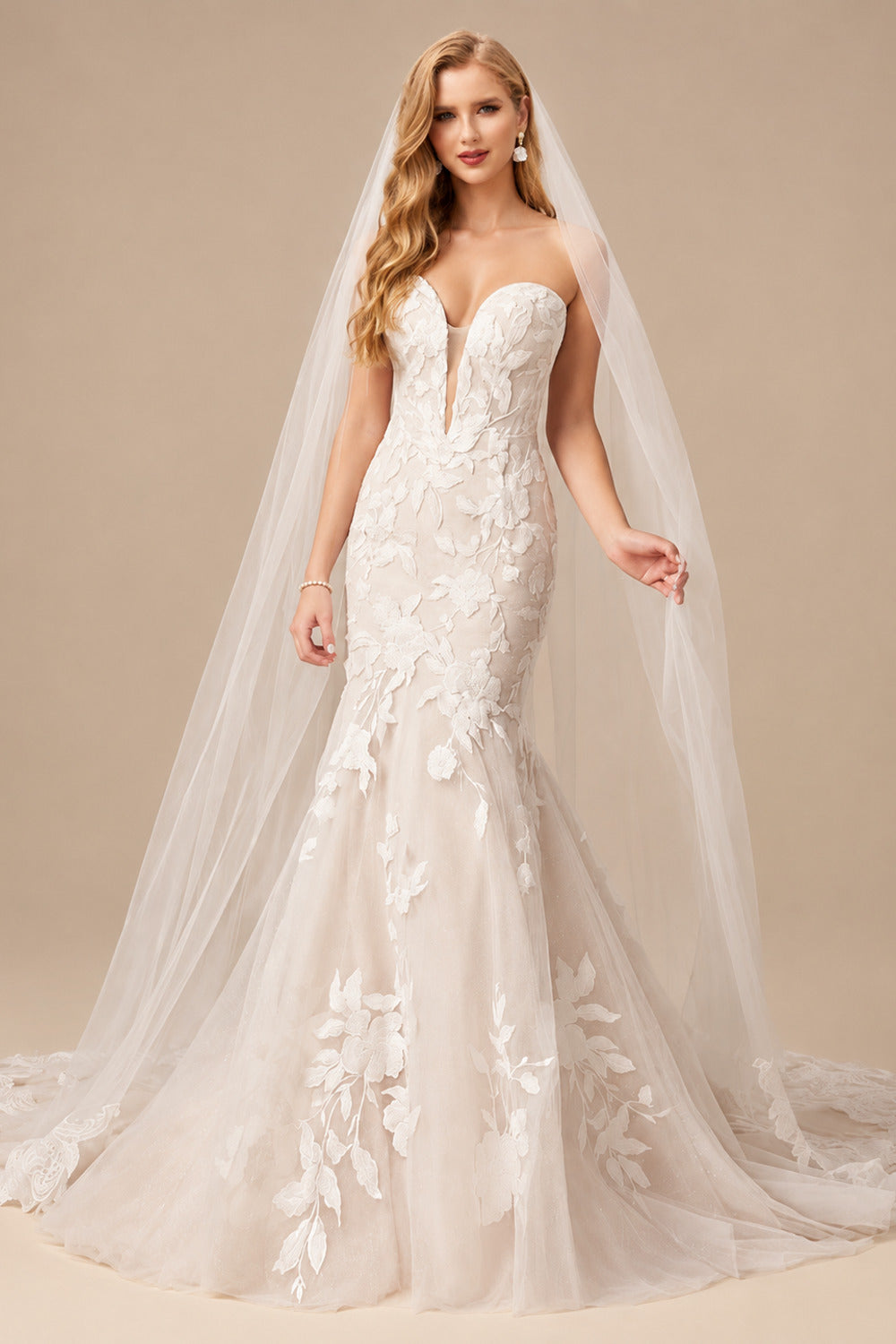 Rutipo As Picture Mermaid Sweetheart Sleeveless Sweep Train Lace Wedding Dresses