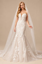 Rutipo As Picture Mermaid Sweetheart Sleeveless Sweep Train Lace Wedding Dresses