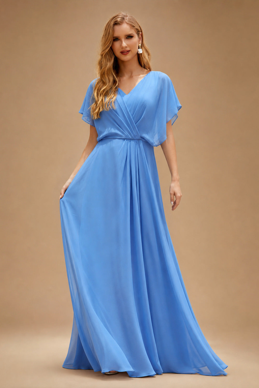 Rutipo As Picture Boho Sequin V-Neck Long Sleeves Sweep Train Wedding Dresses