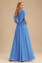 Rutipo As Picture Beach Open Back V-Neck Long Sleeves Wedding Dresses