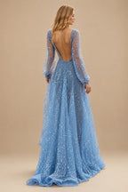 Rutipo As Picture Beach Open Back V-Neck Long Sleeves Wedding Dresses