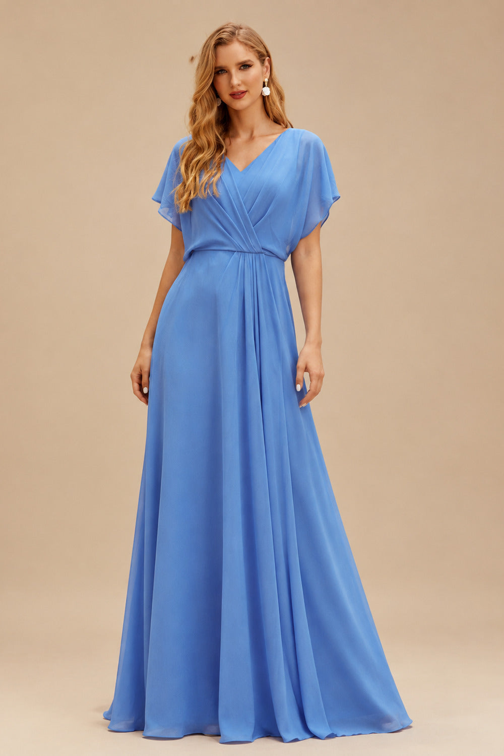 Rutipo As Picture Beach Open Back V-Neck Long Sleeves Wedding Dresses