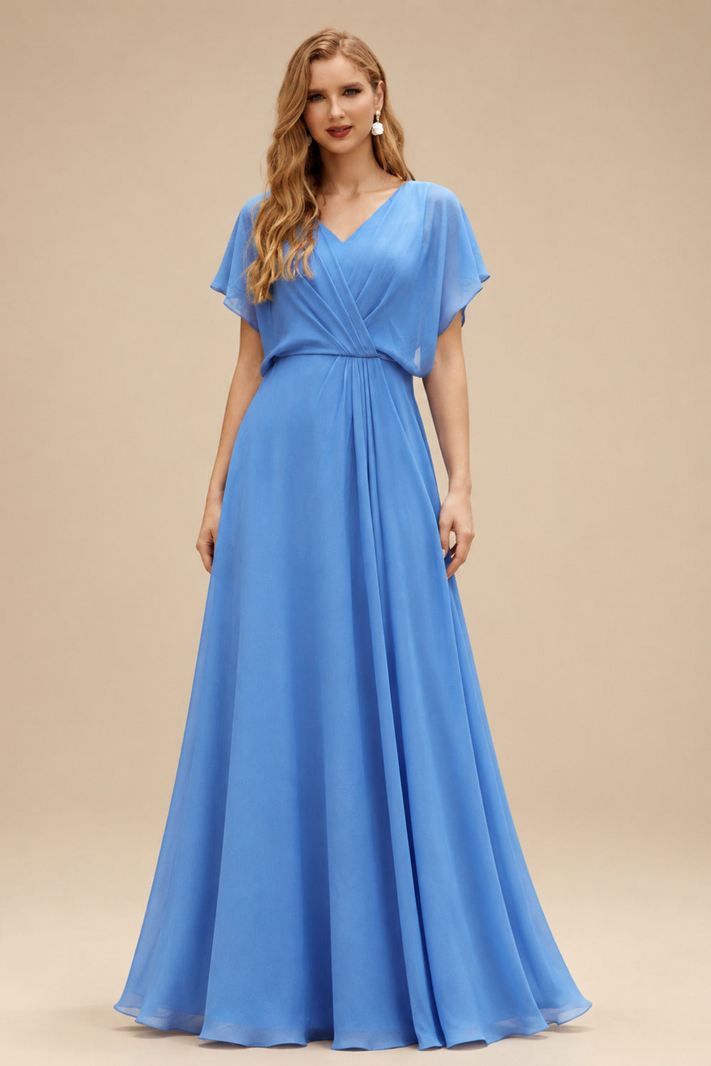 Rutipo As Picture Beach Open Back V-Neck Long Sleeves Wedding Dresses