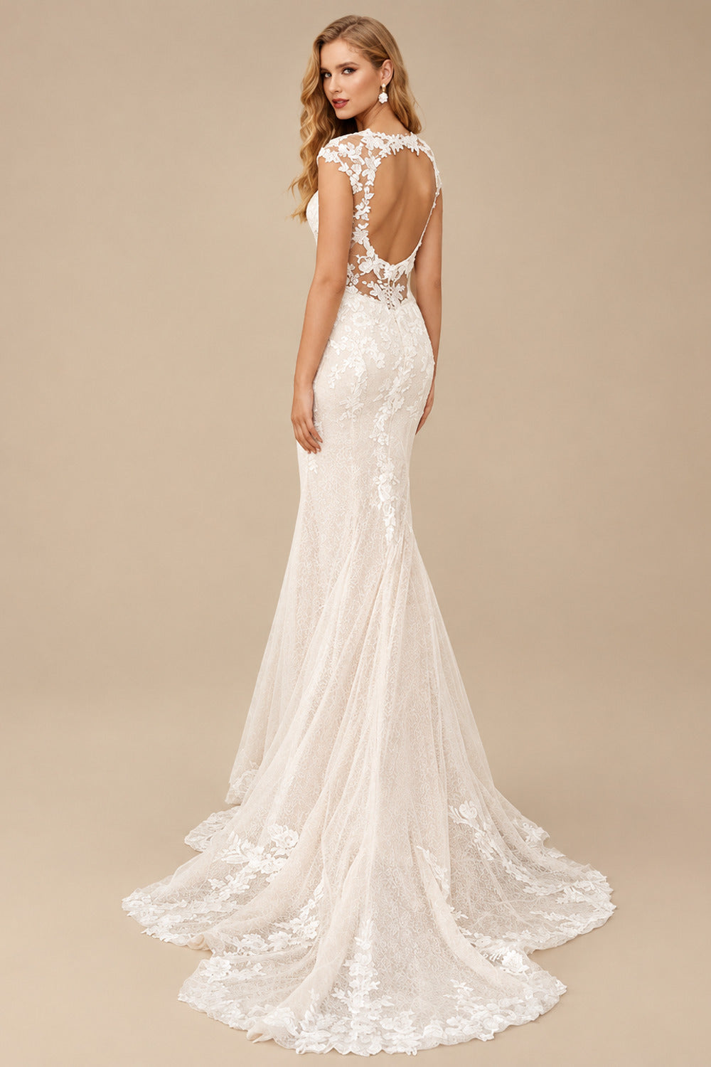Rutipo Ivory Trumpet/Mermaid Sweetheart Sleeveless Cathedral Lace/Tulle Wedding Dresses