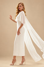 Rutipo Ivory A-Line Scoop Neck Sleeveless Ankle-Length Wedding Dresses