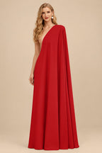 Rutipo Red Sheath/Column V-Neck Long Sleeves Floor-Length Elastic Satin Wedding Dresses
