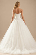 Rutipo Ivory Strapless Ball-Gown Simple Vintage Wedding Dresses