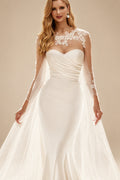 Rutipo Ivory Sweetheart Trumpet/Mermaid Wedding Dresses With Cape