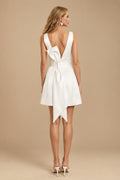 Rutipo Ivory A-Line Scoop Neck Sleeveless Satin Wedding Dresses With Back Hole