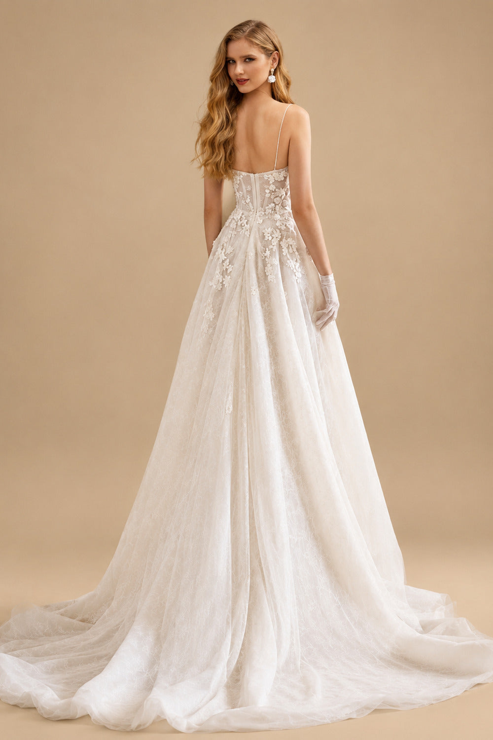 Rutipo As Picture A-Line Sweetheart Sleeveless Tulle Wedding Dresses With Flower(s)
