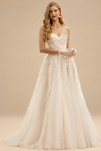 Rutipo As Picture A-Line Sweetheart Sleeveless Tulle Wedding Dresses With Flower(s)